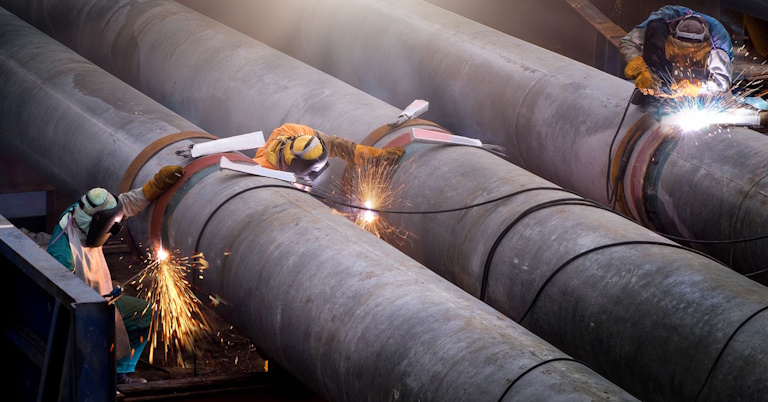 Oil and gas pipeline infrastructure in operation