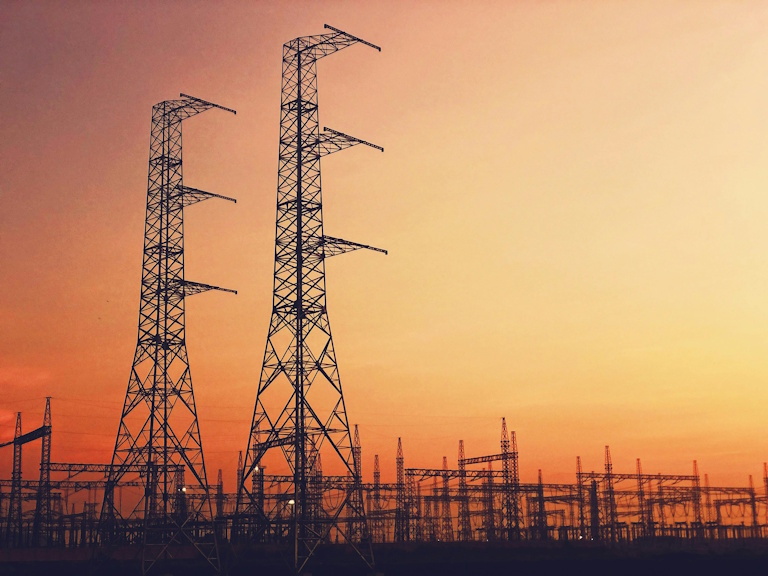 Energised high voltage transmission infrastructure