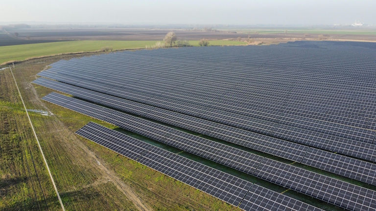 Large scale solar PV construction