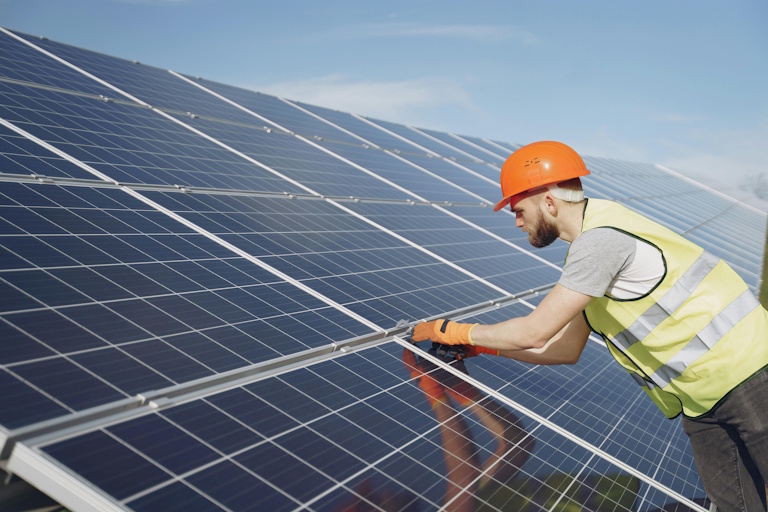 Solar PV array installation